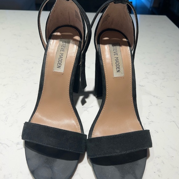 STEVE MADDEN CARSON HEEL IN BLACK SUEDE - Picture 4 of 9